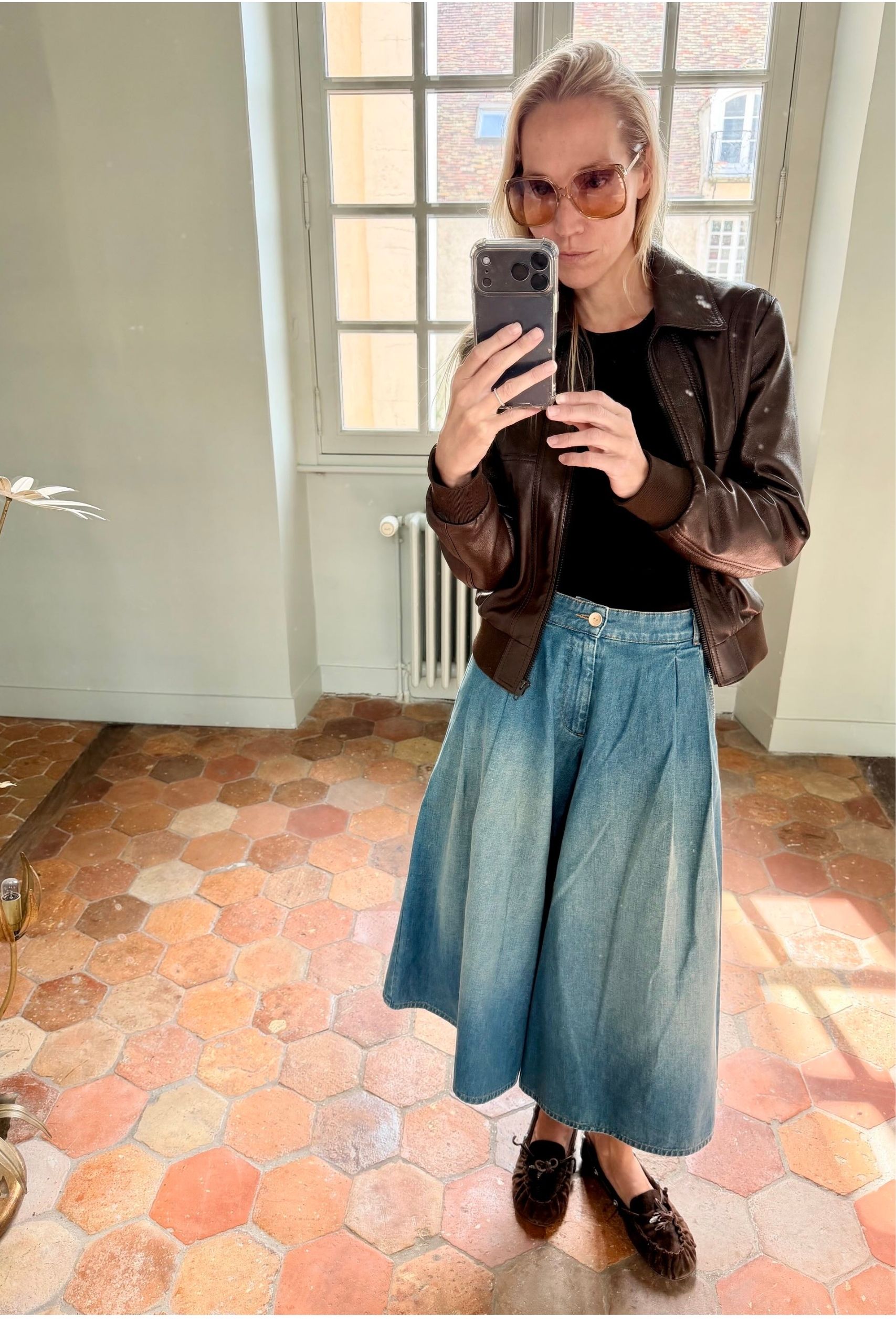 la jupe culotte light blue vintage
